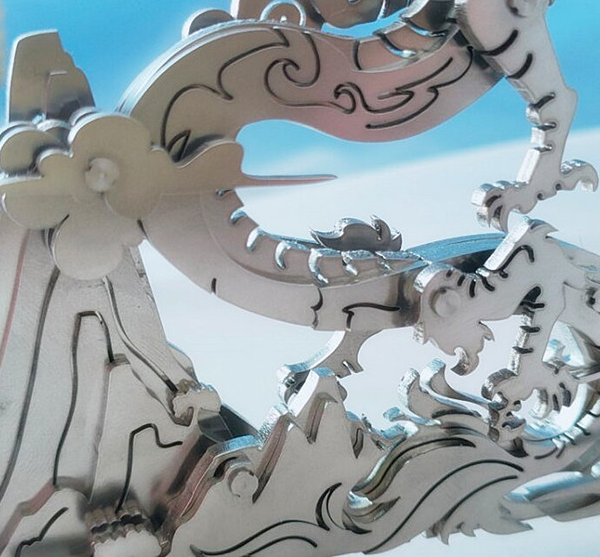 Dragón en la Montaña Metal 3D