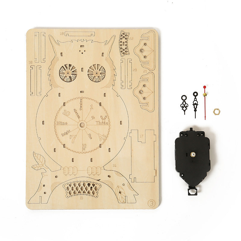 Reloj Péndulo Búho Esqueleto Metal 3D