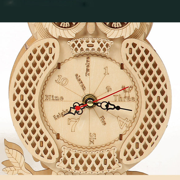 Reloj Péndulo Búho Esqueleto Metal 3D