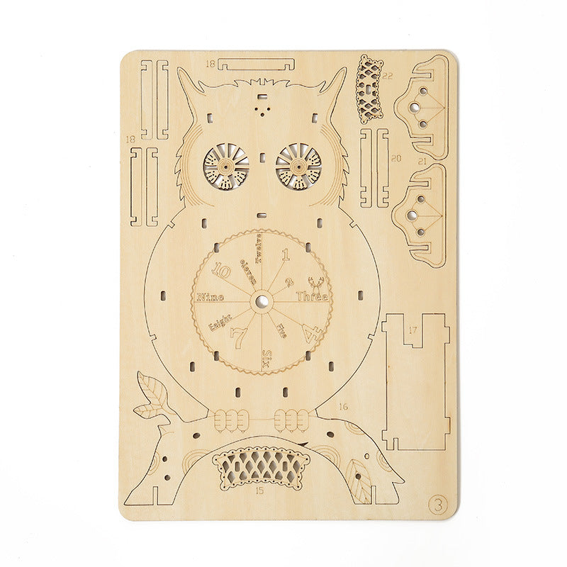 Reloj Péndulo Búho Esqueleto Metal 3D