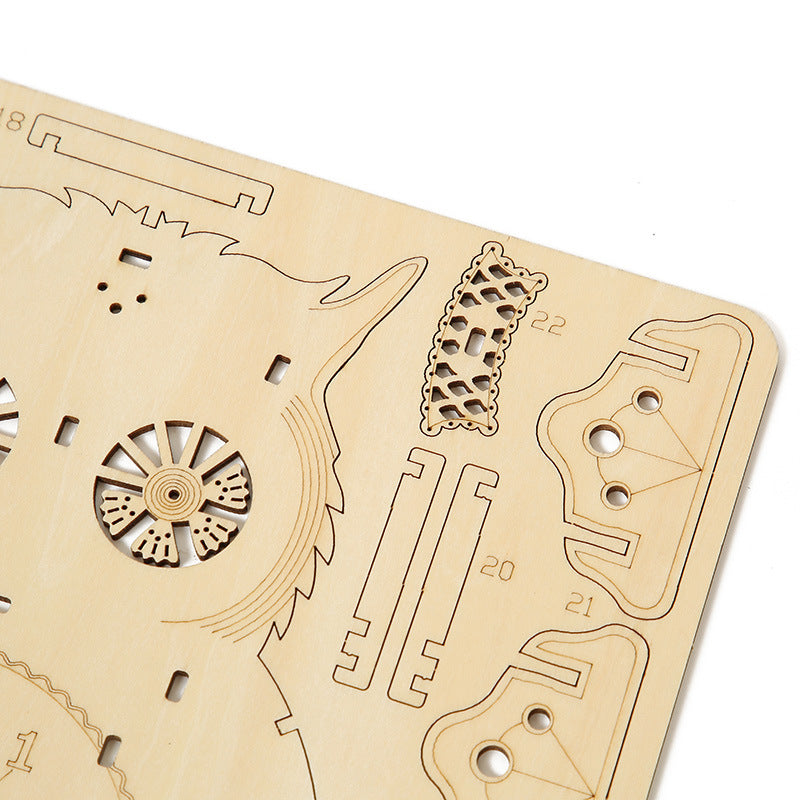 Reloj Péndulo Búho Esqueleto Metal 3D