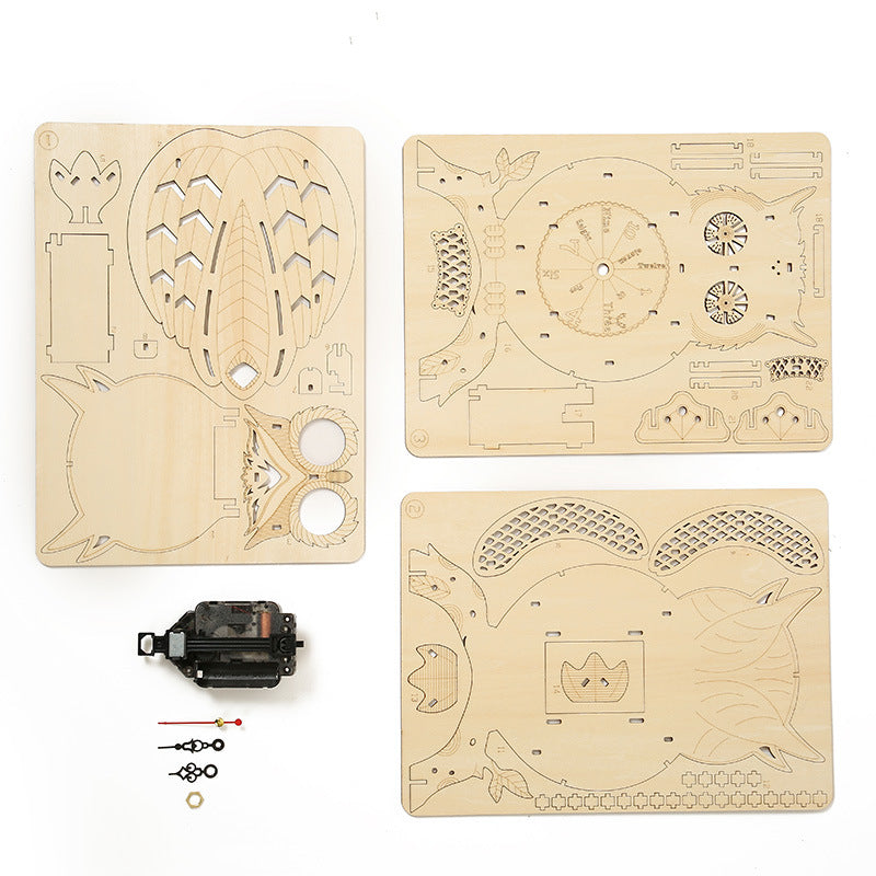 Reloj Péndulo Búho Esqueleto Metal 3D