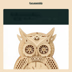 Reloj Péndulo Búho Esqueleto Metal 3D