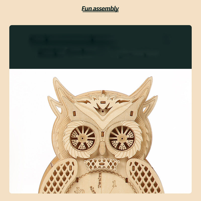 Reloj Péndulo Búho Esqueleto Metal 3D