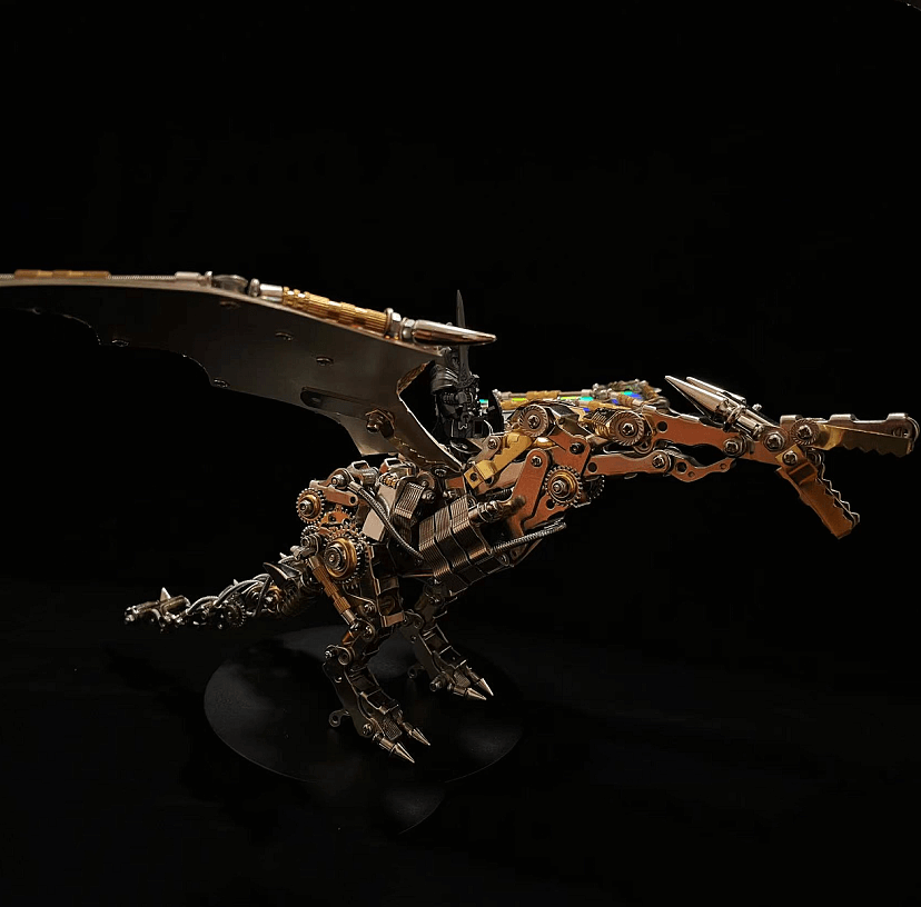 Dragón Volador Mecánico Metal 3D con Base