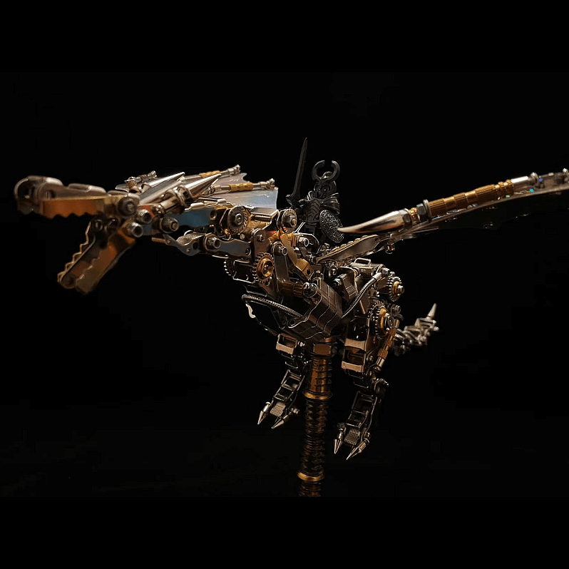 Dragón Volador Mecánico Metal 3D con Base