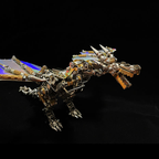 Dragón Volador Mecánico Metal 3D con Base