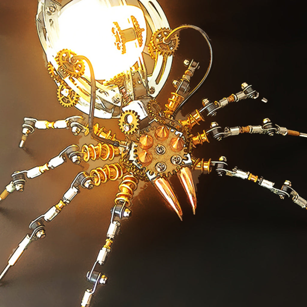 Araña Steampunk Lámpara de Mesa Metal 3D 512 piezas