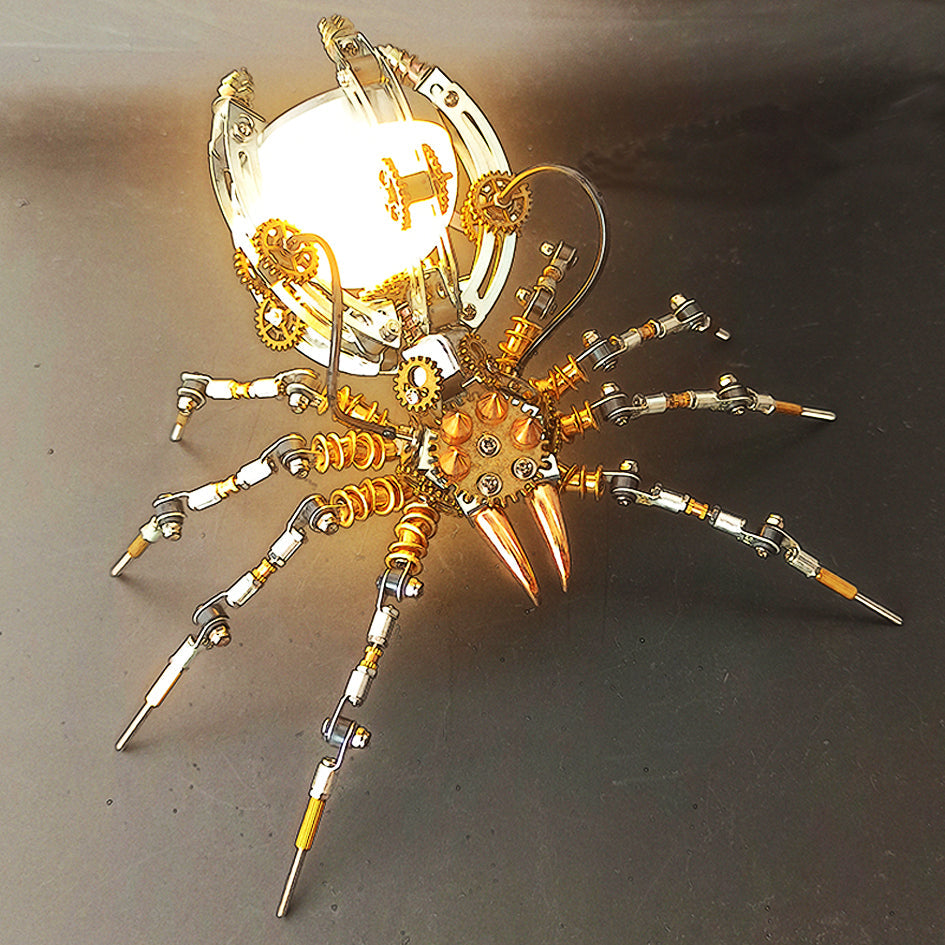 Araña Steampunk Lámpara de Mesa Metal 3D 512 piezas