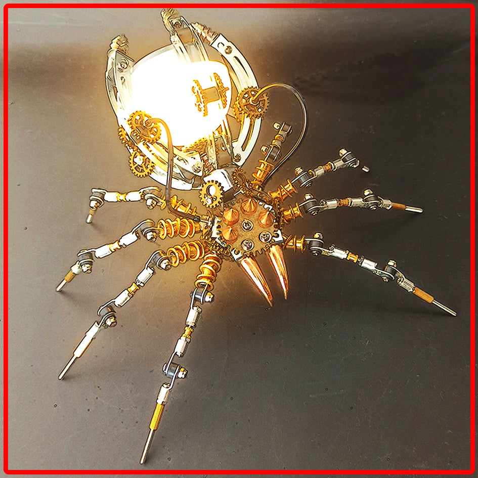 Araña Steampunk Lámpara de Mesa Metal 3D 512 piezas