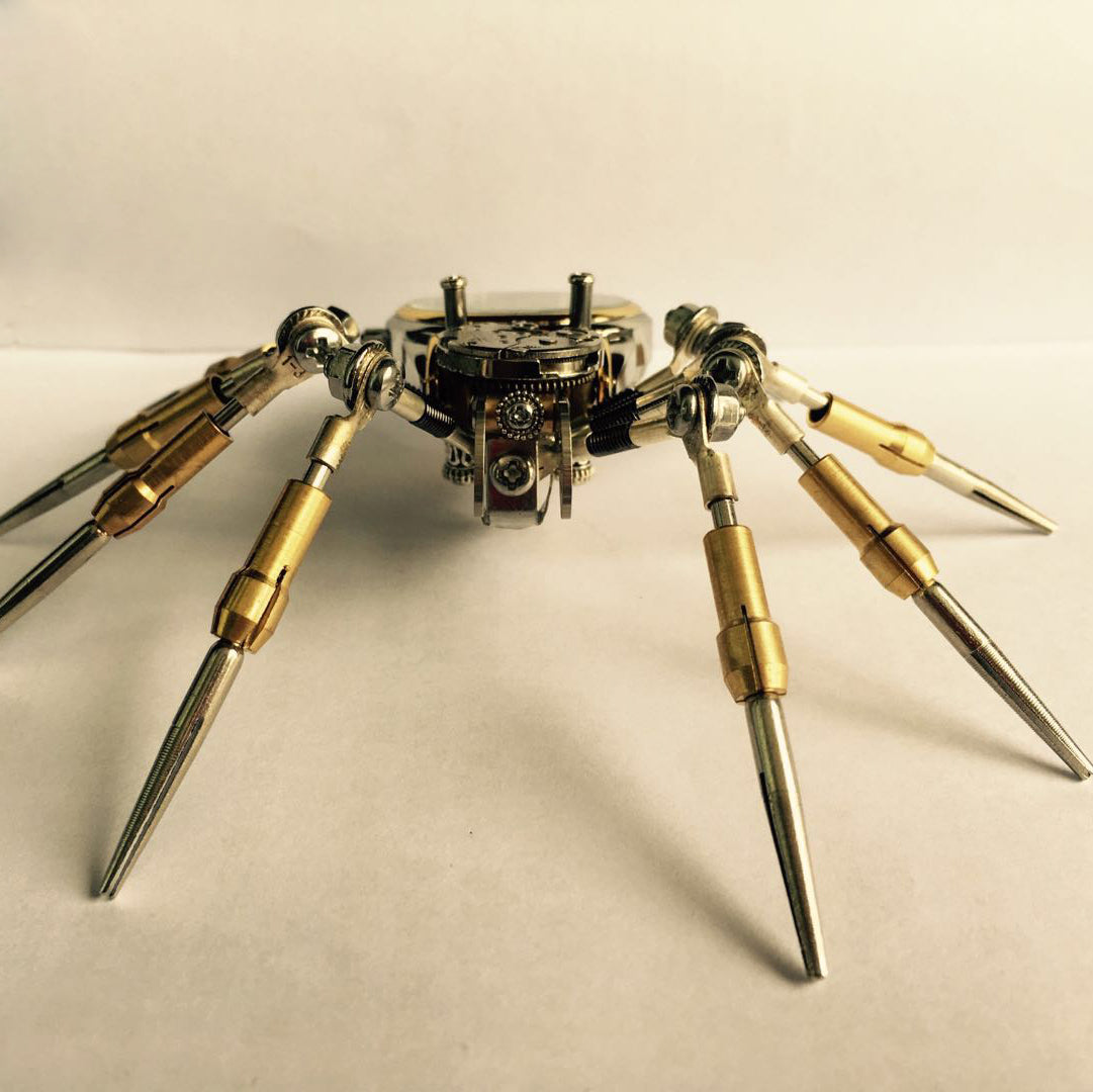 Araña Mecánica con Reloj Steampunk Metal 3D