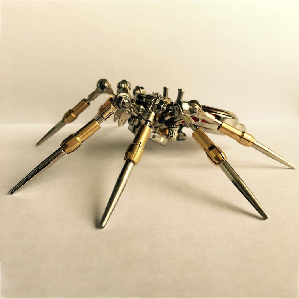Araña Mecánica con Reloj Steampunk Metal 3D