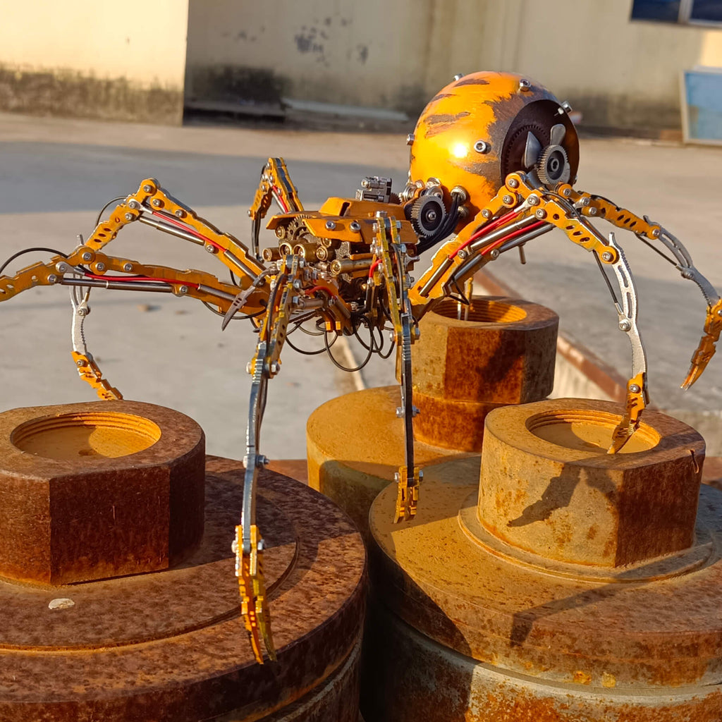 Araña Batalla Dañada Steampunk Metal 3D