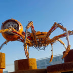 Araña Batalla Dañada Steampunk Metal 3D