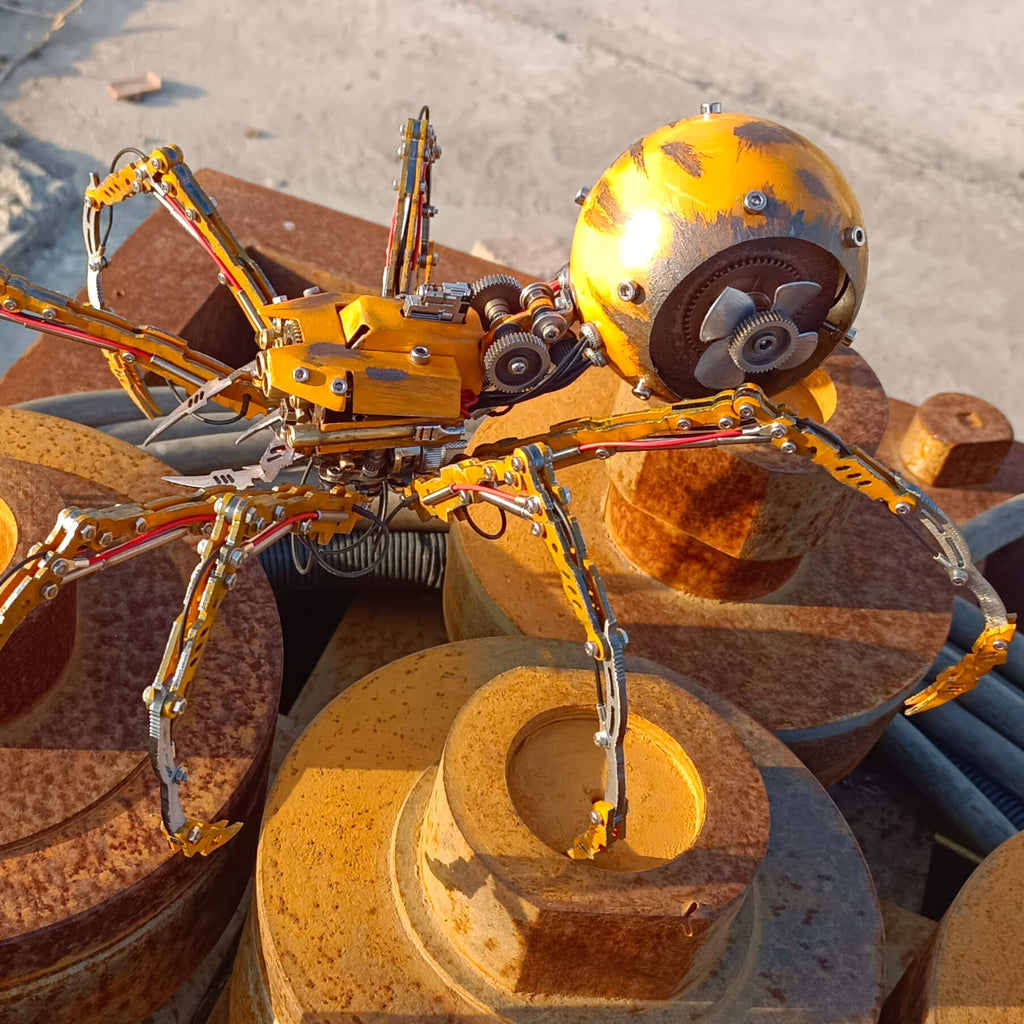 Araña Batalla Dañada Steampunk Metal 3D