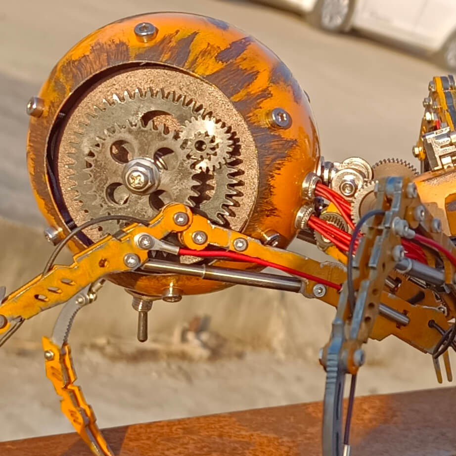 Araña Batalla Dañada Steampunk Metal 3D