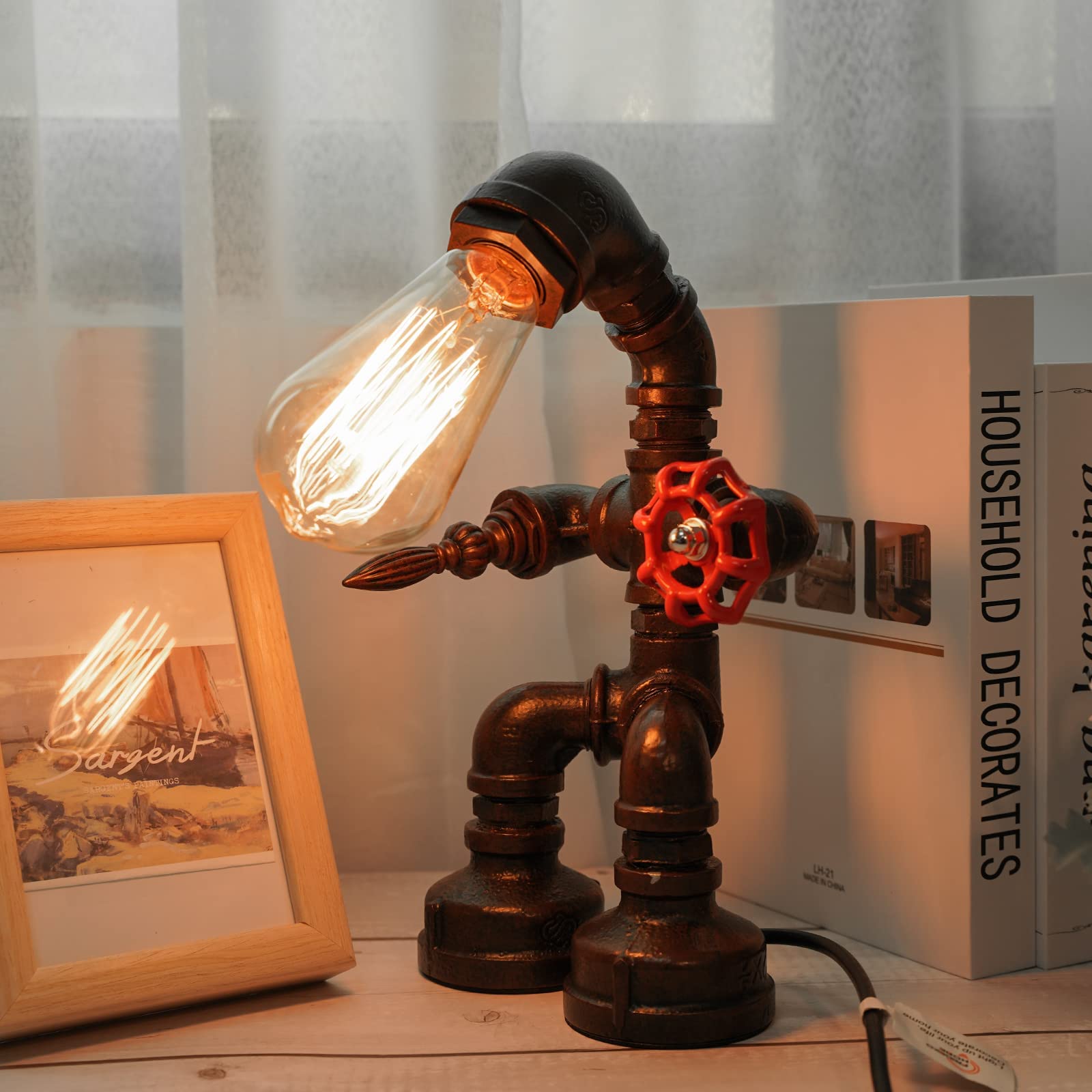 Lámpara Robot Steampunk Metal — Decoración