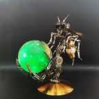 Avispa Steampunk Metal 3D con Base