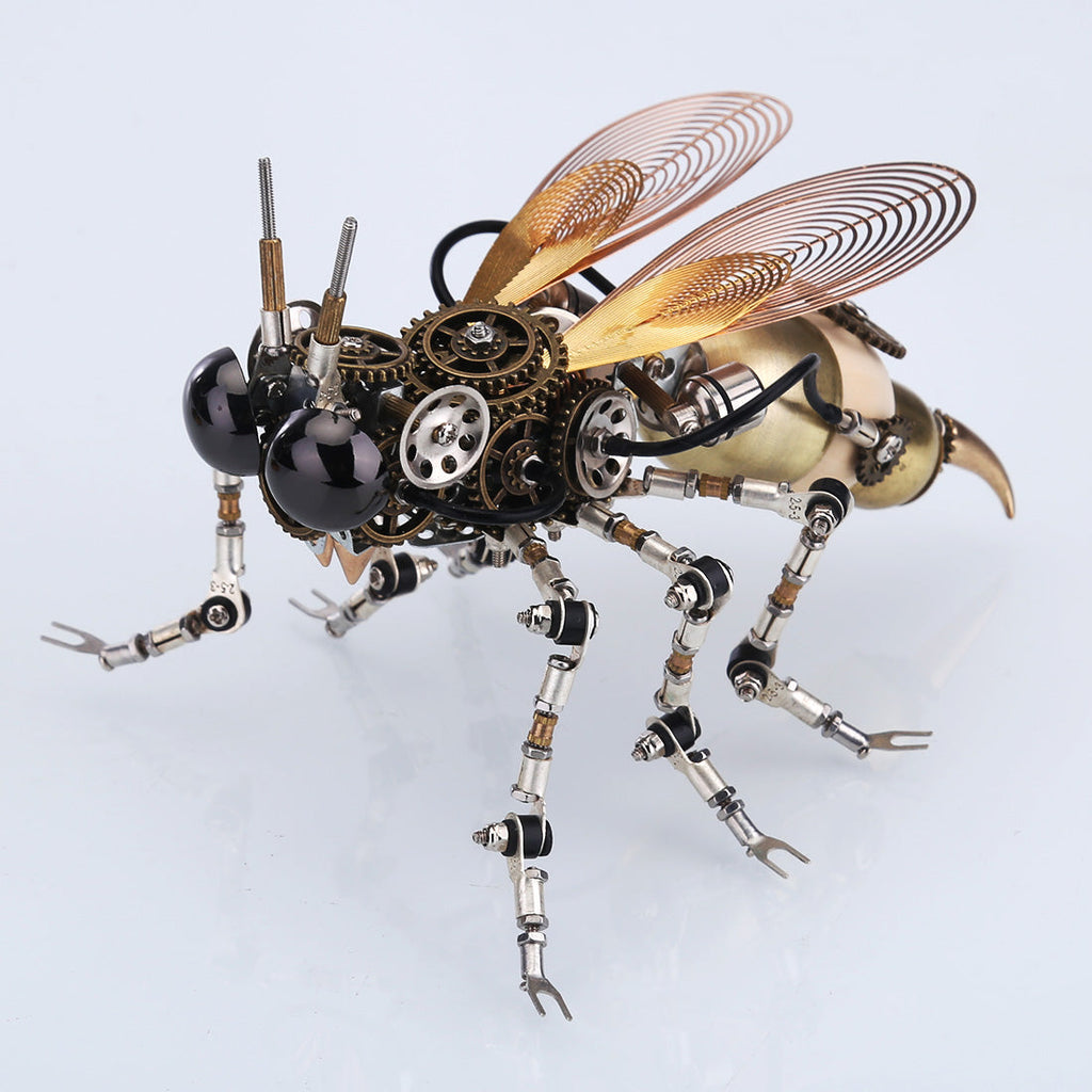 Avispa Steampunk Metal 3D con Base