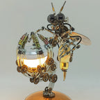 Avispa Steampunk Metal 3D con Base