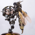 Avispa Steampunk Metal 3D con Base