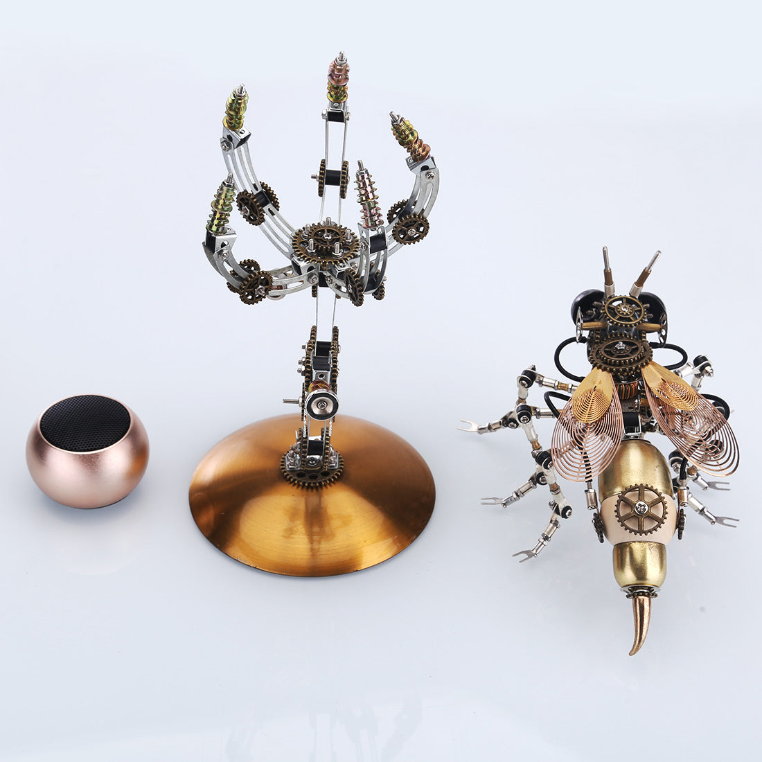 Avispa Steampunk Metal 3D con Base