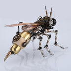 Avispa Steampunk Metal 3D con Base