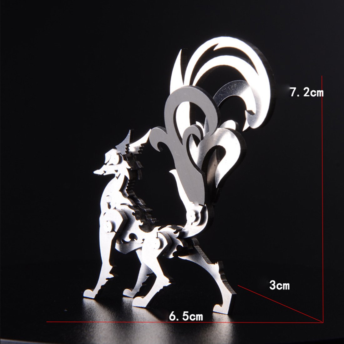 Pack 4 Figuras Metal 3D — Unicornio Lobo León Zorro