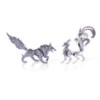 Pack 4 Figuras Metal 3D — Unicornio Lobo León Zorro