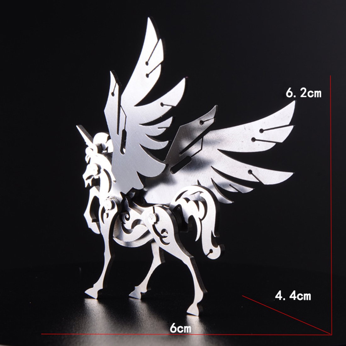 Pack 4 Figuras Metal 3D — Unicornio Lobo León Zorro