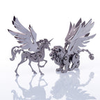 Pack 4 Figuras Metal 3D — Unicornio Lobo León Zorro