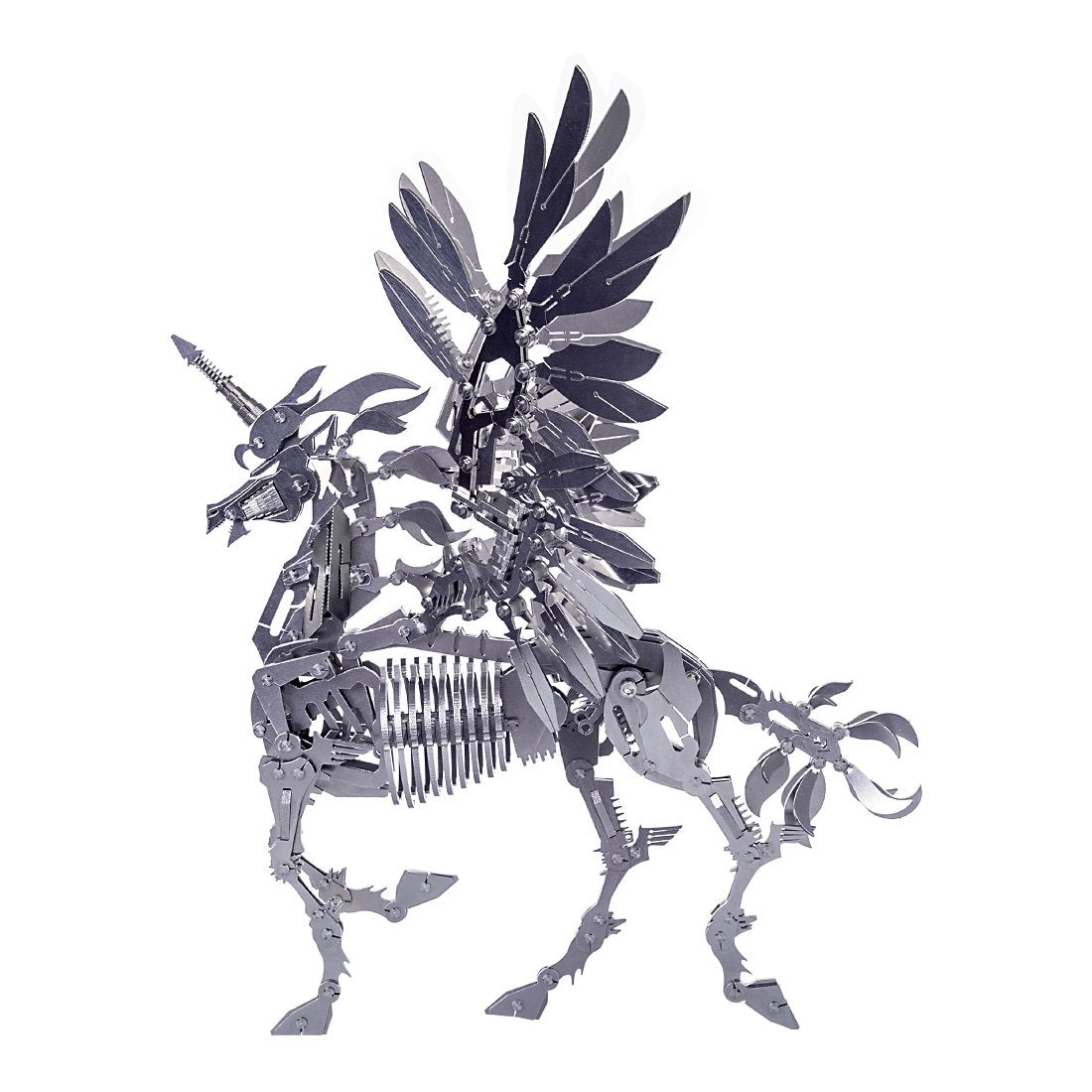 Unicornio Grande con Alas Metal 3D