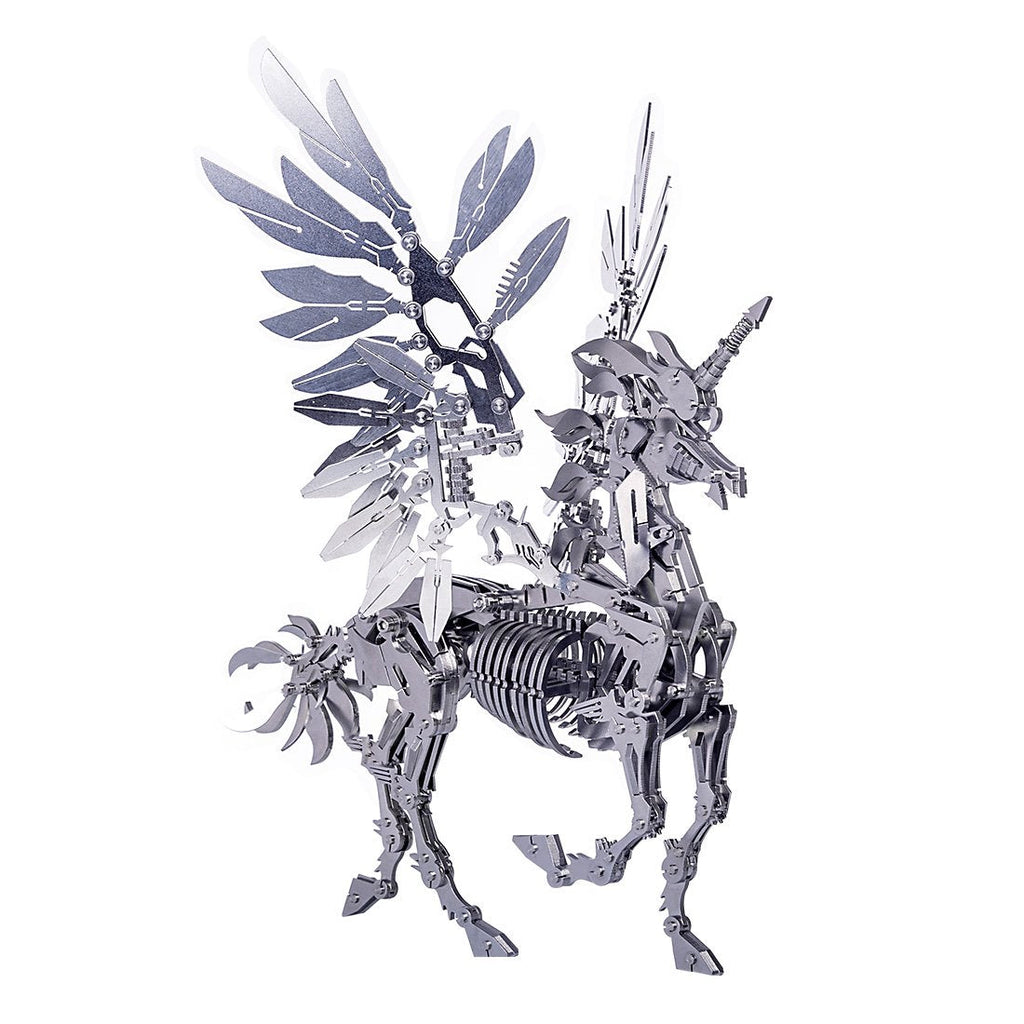 Unicornio Grande con Alas Metal 3D