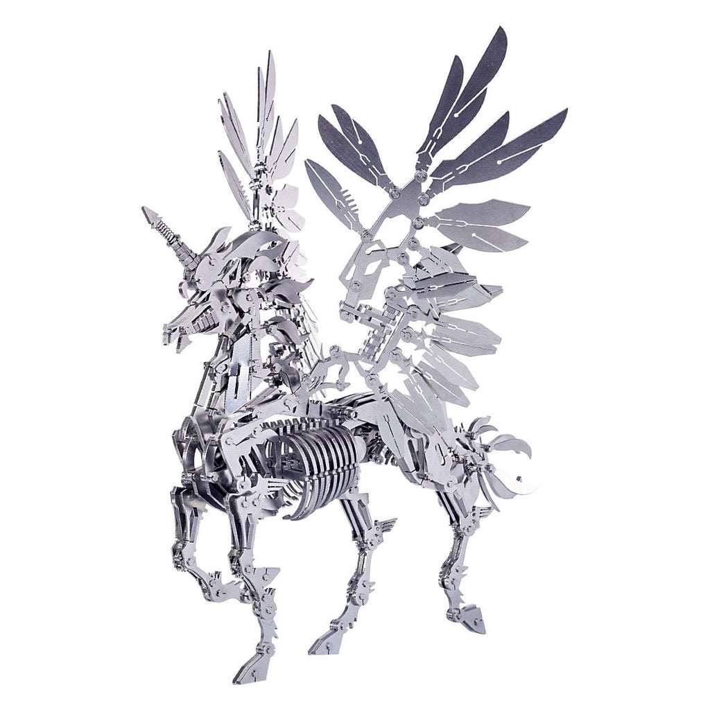 Unicornio Grande con Alas Metal 3D