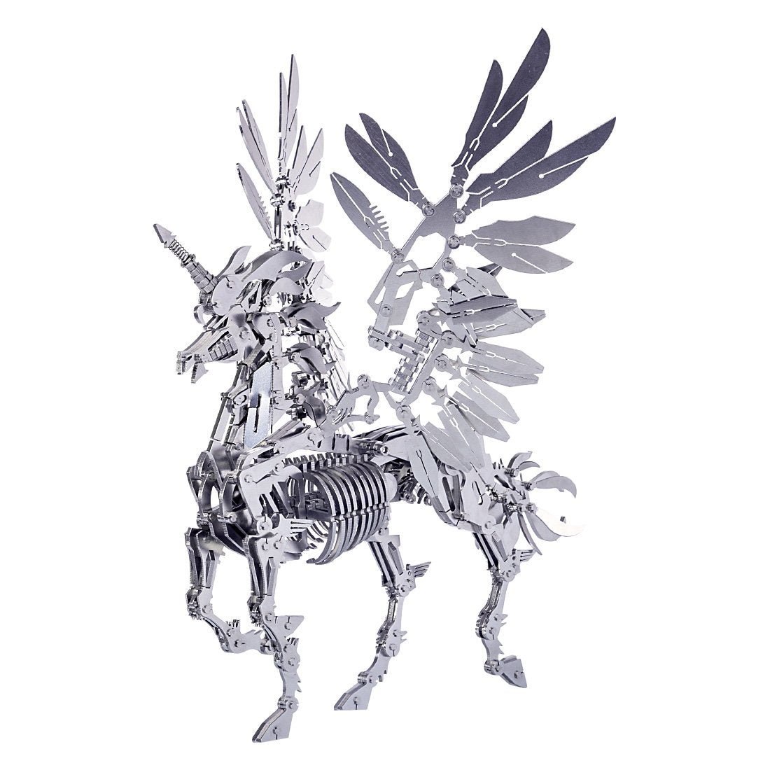 Unicornio Grande con Alas Metal 3D