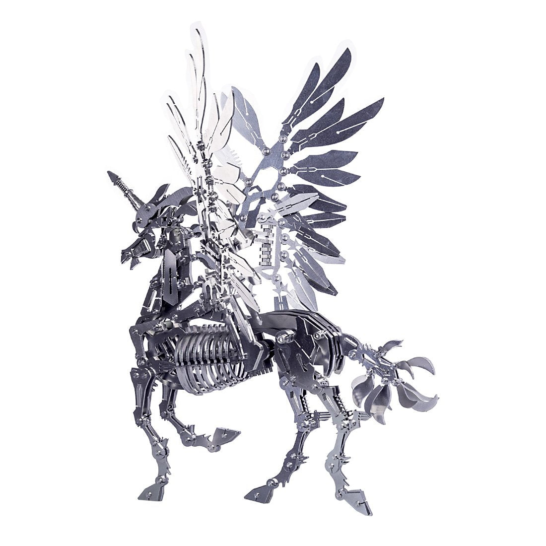 Unicornio Grande con Alas Metal 3D