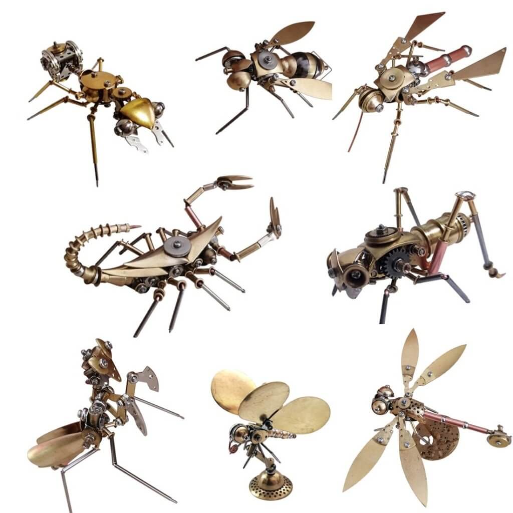 Mantis Escorpión Abeja Mecánica Metal 3D