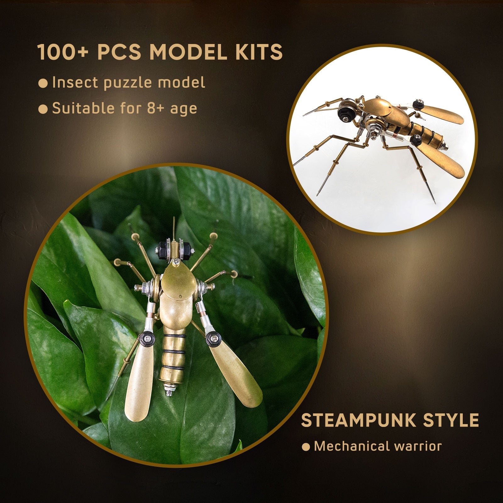 Insectos Steampunk Metal 3D — Mosquito y Abeja