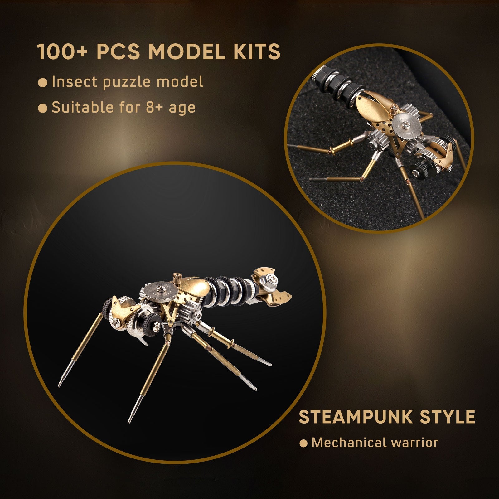 Insectos Steampunk Metal 3D — Mosquito y Abeja