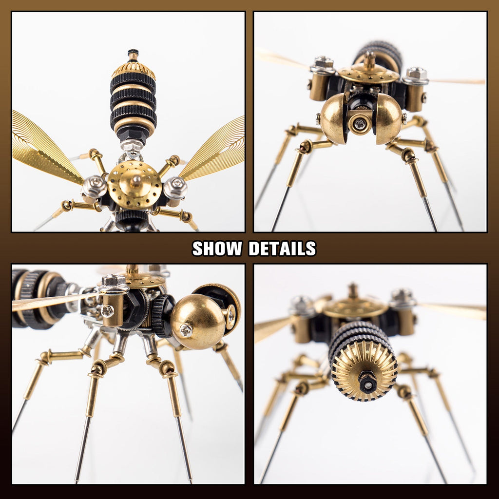 Insectos Steampunk Metal 3D — Mosquito y Abeja
