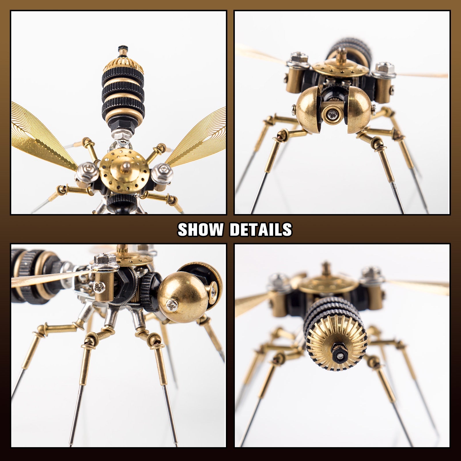 Insectos Steampunk Metal 3D — Mosquito y Abeja