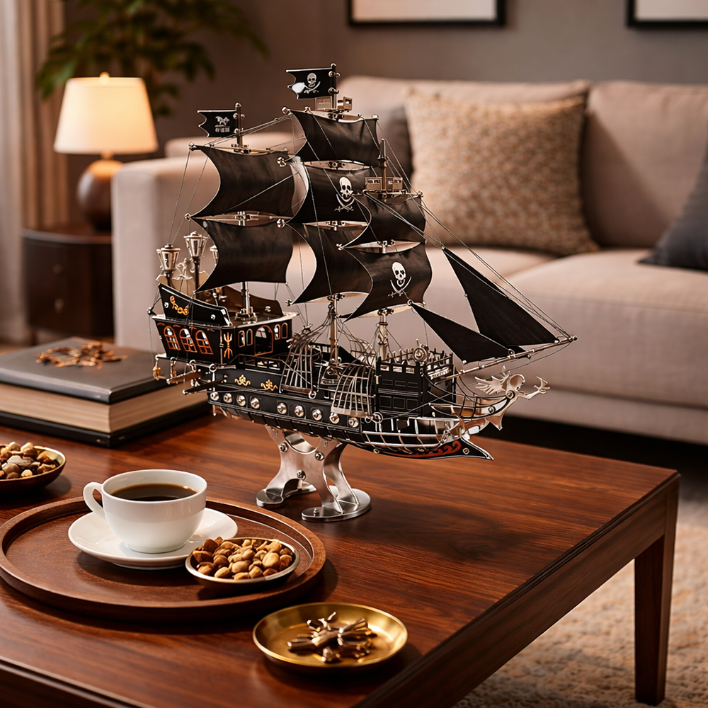 Barco Pirata Mecánico Metal 3D